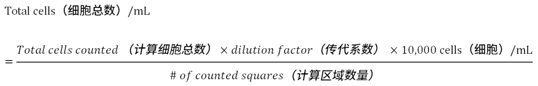 細胞濃度計算公式